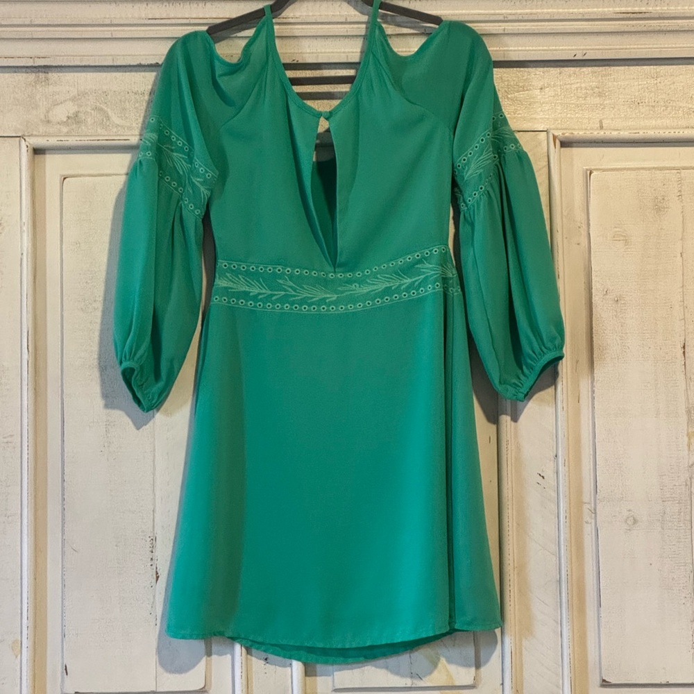 Sugarlips Teal Long Sleeve Dress - Picture 6 of 6